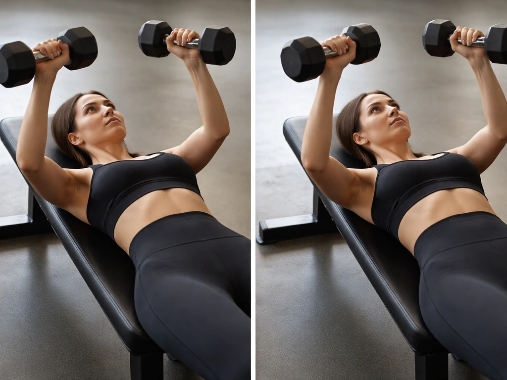 Two-panel photo: a woman lifting heavy dumbbells in a gym, showing muscle-building reality vs bulky myth.